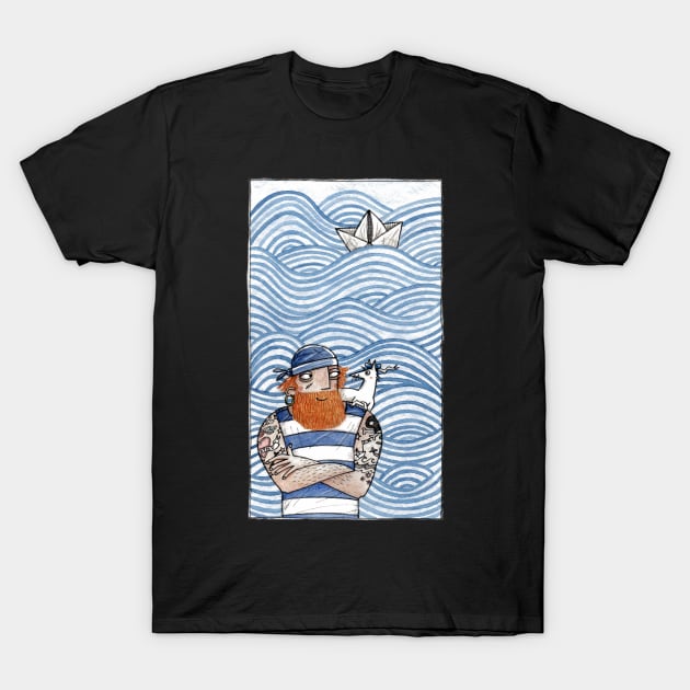 Seemann mit Seehund - Seaman With Seadog T-Shirt by JunieMond